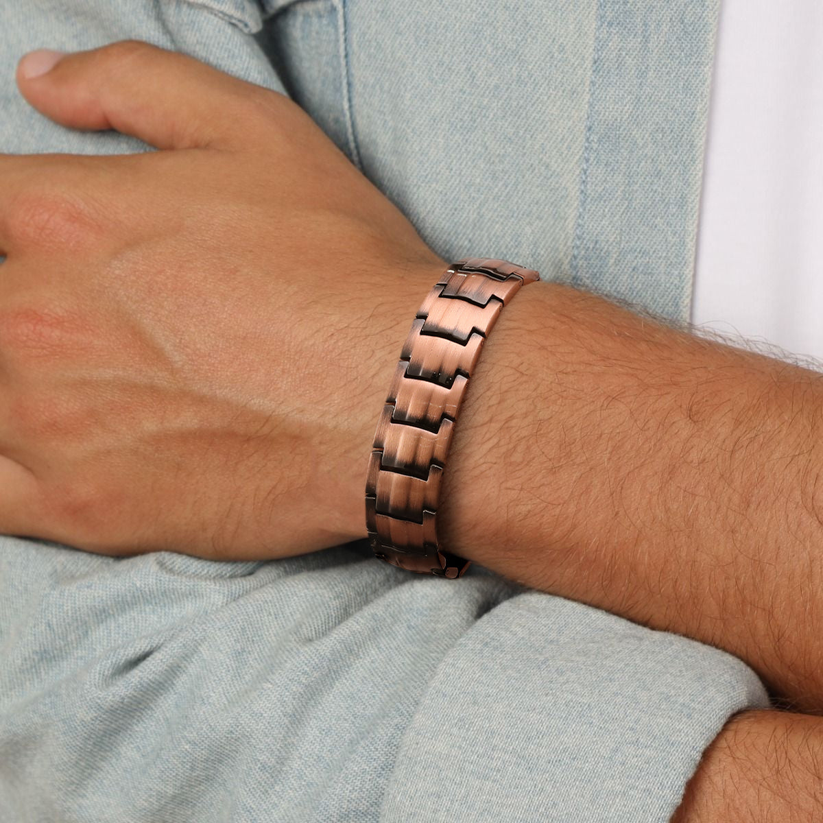 Double-Row Strong Men's Copper Magnetic Bracelet for Arthritis