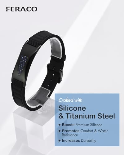Feraco Ultra Strength Magnetic Bracelets for Men Women, 7 in 1 Protection Silicone Sports Wristband for Balance & Energy