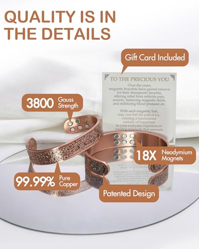 Feraco Copper Bracelet for Men Pain Relief, 18X Enhanced Strength Magnetic Bracelet (Family Chronicle)