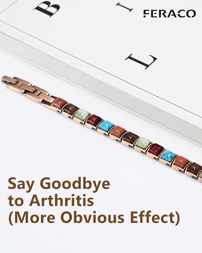 Feraco Copper Bracelet for Women Natural Turquoise Gifts