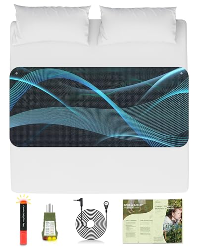 Feraco Grounding Mat for Bed, Earthing Mat Grounding Pad for Sleeping, Grounding Mattress Pad Kit for Overall Well-being with Cord & Tester (Queen, 27" x 60")