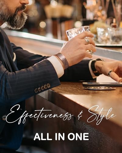 Feraco Pure Copper Bracelet for Men, 18X Enhanced Strength Magnetic Therapy Bracelets with 3800 Gauss Neodymium Magnets