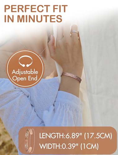 Feraco Copper Bracelet for Women Arthritis & Joint, Magnetic Bracelets for Women Pain Relief