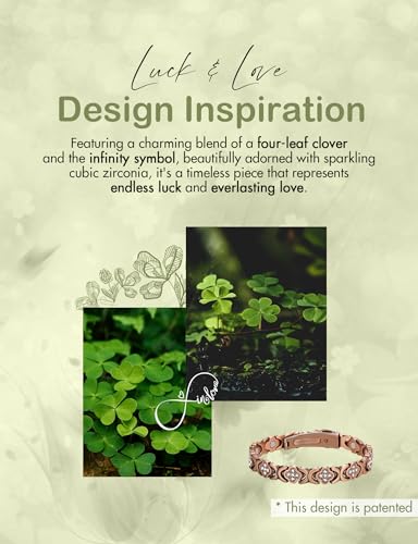 Feraco Pure Copper Bracelets for Women, 3800 Gauss Neodymium Magnet & Sparkling Zirconia