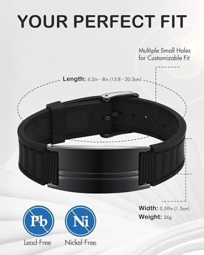 Feraco Ultra Strength Magnetic Bracelets for Men Women, Silicone Sports Wristband for Balance & Energy