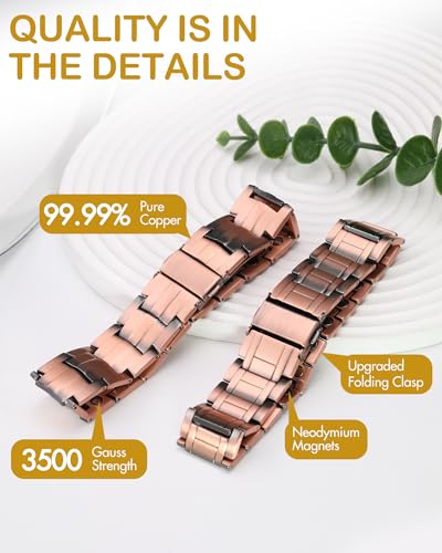 Feraco 3X Strength Copper Bracelet for Men, 99.99% Pure Copper