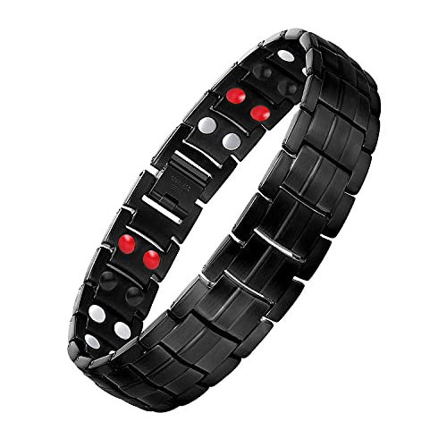 Double Row Magnetic Bracelets for Men Pain Relief Titanium Steel