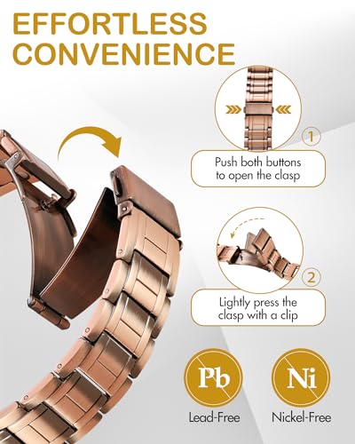 Feraco 3X Strength Copper Bracelet for Men, 99.99% Pure Copper