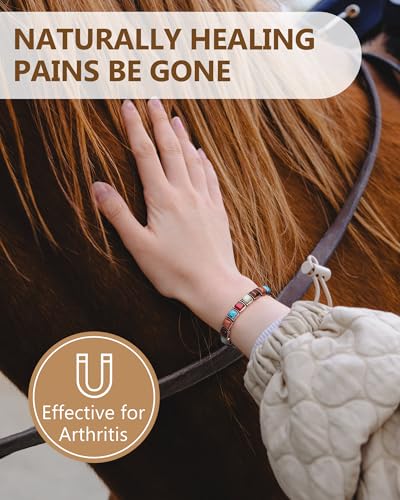 Feraco Copper Bracelet for Women Natural Turquoise Gifts