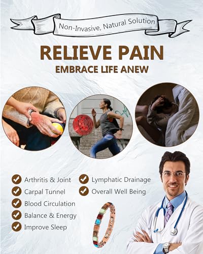 Feraco Copper Bracelet for Women Natural Turquoise Gifts