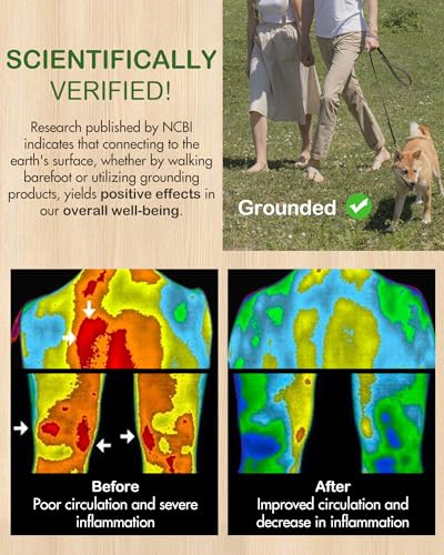 Feraco Grounding Mat for Bed, Large Earthing Pad for Sleep, Pain Relief, Inflammation, Balanced Energy & Overall Well-Being, 35.4" x 23.6" Universal Therapy Sheet, Anti-Tangle Wire Included