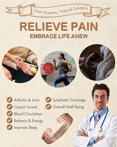 Feraco Copper Bracelet for Men Pain Relief, 18X Enhanced Strength Magnetic Bracelet (Family Chronicle)