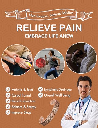 Feraco Copper Bracelet for Men 12X Enhanced Strength Magnetic Bracelets with 3800 Gauss Neodymium Magnets