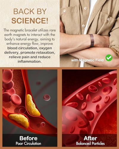 Feraco Copper Bracelet for Men Pain Relief, 18X Enhanced Strength Magnetic Bracelet (Family Chronicle)