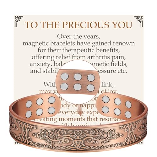 Feraco Copper Bracelet for Men Pain Relief, 18X Enhanced Strength Magnetic Bracelet (Family Chronicle)