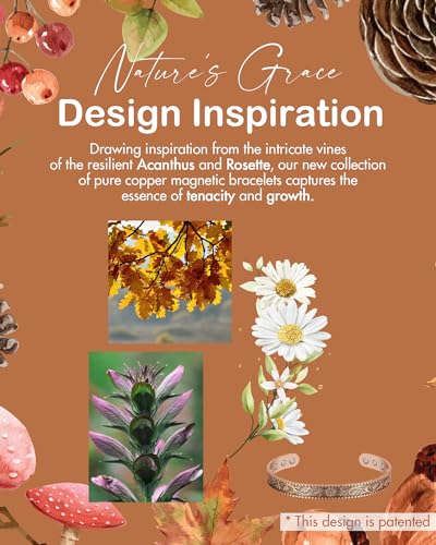 Feraco Copper Bracelets for Women 12X Enhanced Strength Magnetic Bracelet for Women Daisy