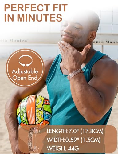 Feraco Copper Bracelet for Men 12X Enhanced Strength Magnetic Bracelets with 3800 Gauss Neodymium Magnets