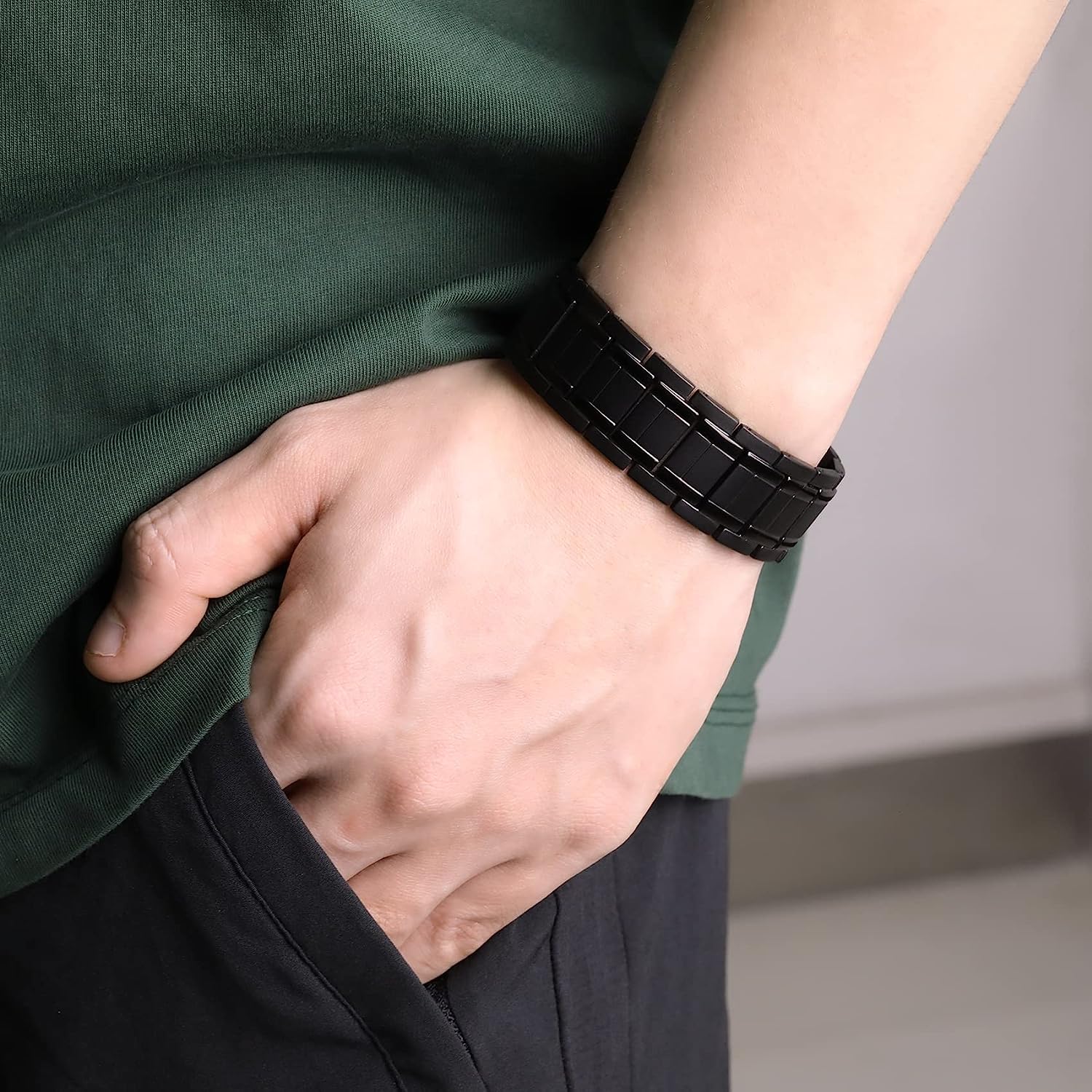 Midnight Black 3X Strength Copper Magnetic Bracelet for men