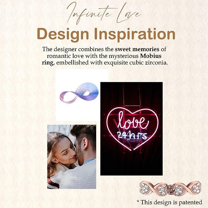 Copper Magnetic Menopause Bracelets with Sparkling Zirconia for Women