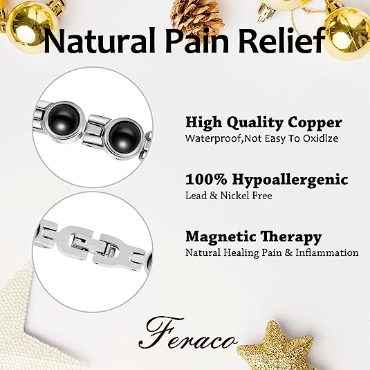 Elegant Titanium Steel Bracelet with Black Gallstone Magnetic Bracelet