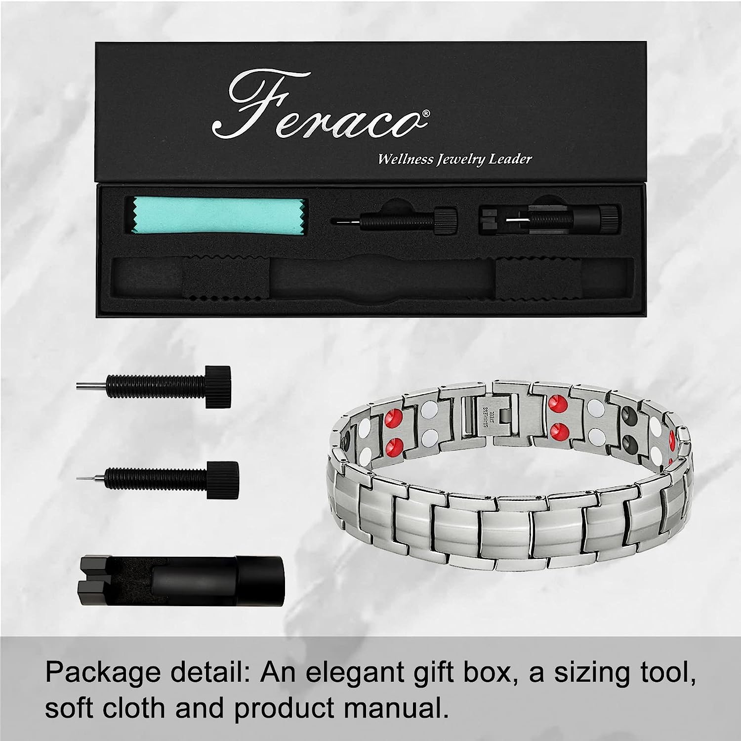 Germanium Infrared negative ion 4 Elements magnetic bracelet