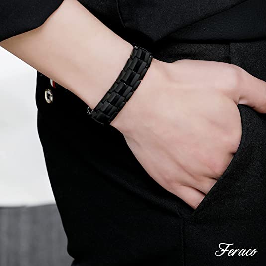 Double Row Magnetic Bracelets for Men Pain Relief Titanium Steel