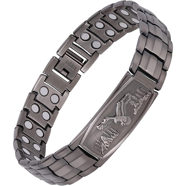 Eagle Pattern Pure Copper Bracelet for Men-Gray