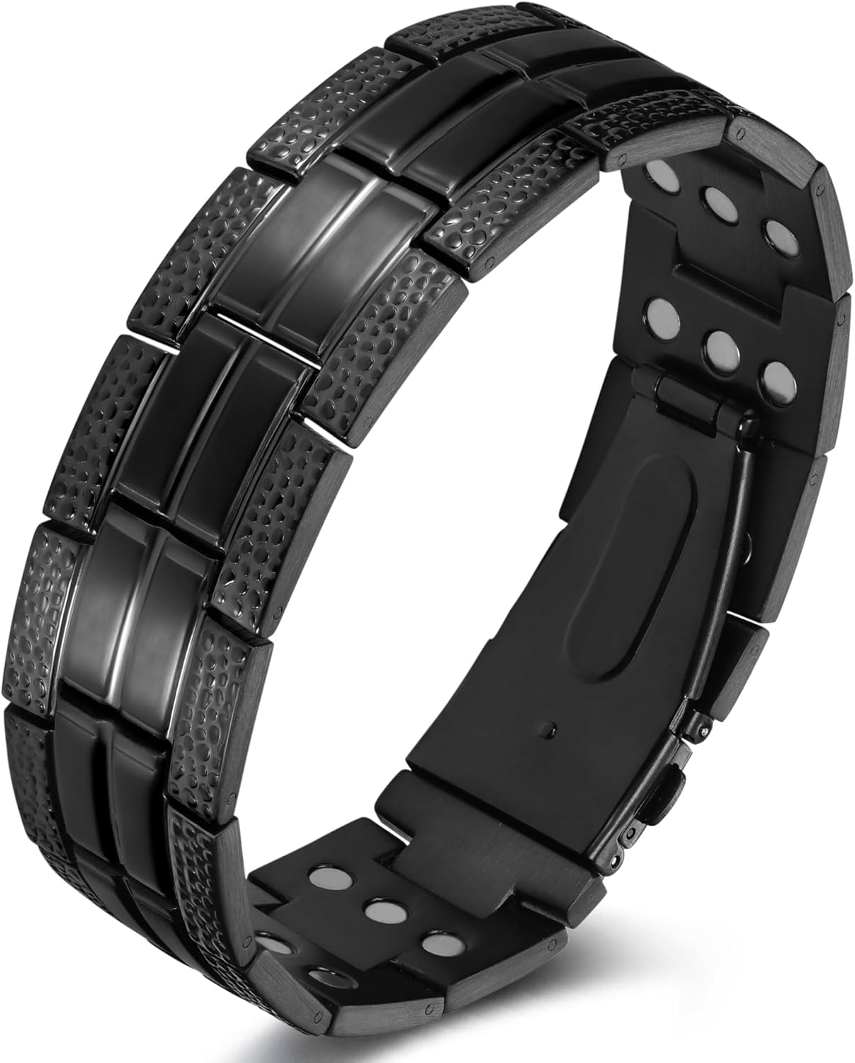 Feraco 3X Strength Magnetic Therapy Bracelets for Men, Titanium Steel Bracelets with 3800 Gauss Neodymium Magnets