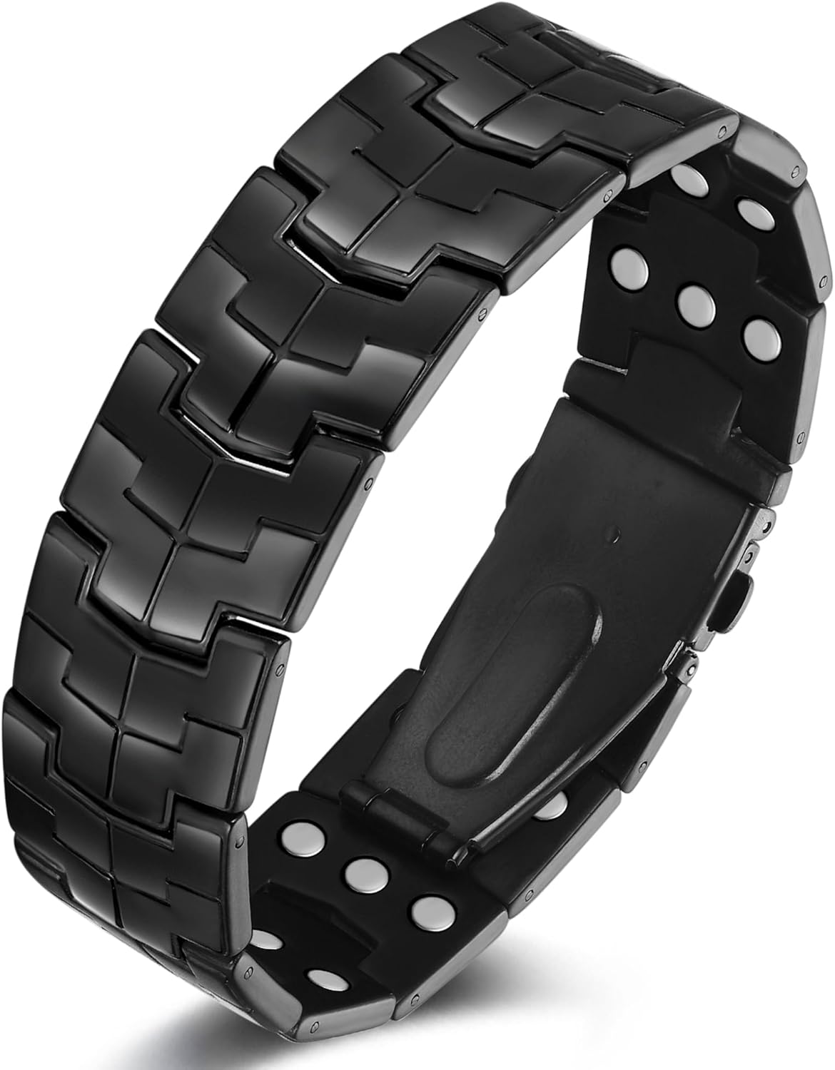 Feraco 3X Strength Magnetic Therapy Bracelets for Men,Titanium Steel Bracelets with 3800 Gauss Magnets