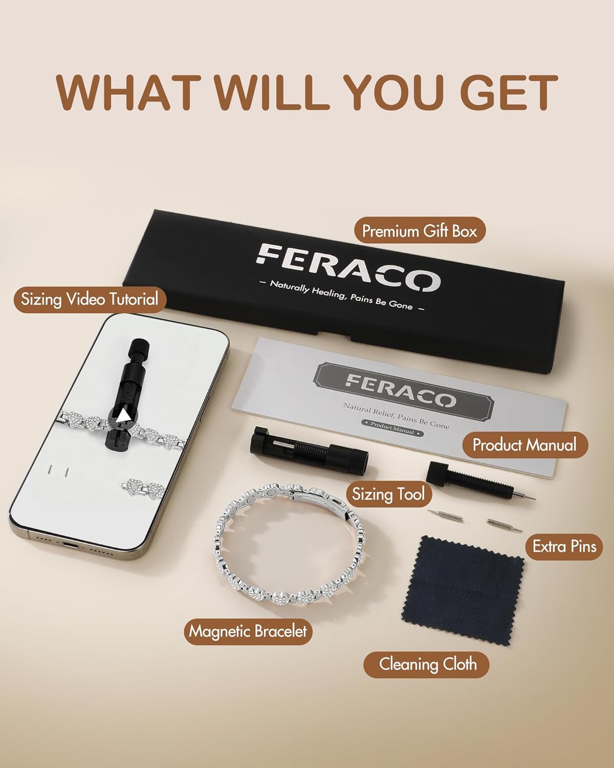 Feraco Copper Bracelets for Women, Ultra Strength Magnetic Bracelet with 3800 Gauss Neodymium Magnets & Dazzling Cubic Zirconia, 99.99% Pure Copper Jewelry Gift, Heart Shape