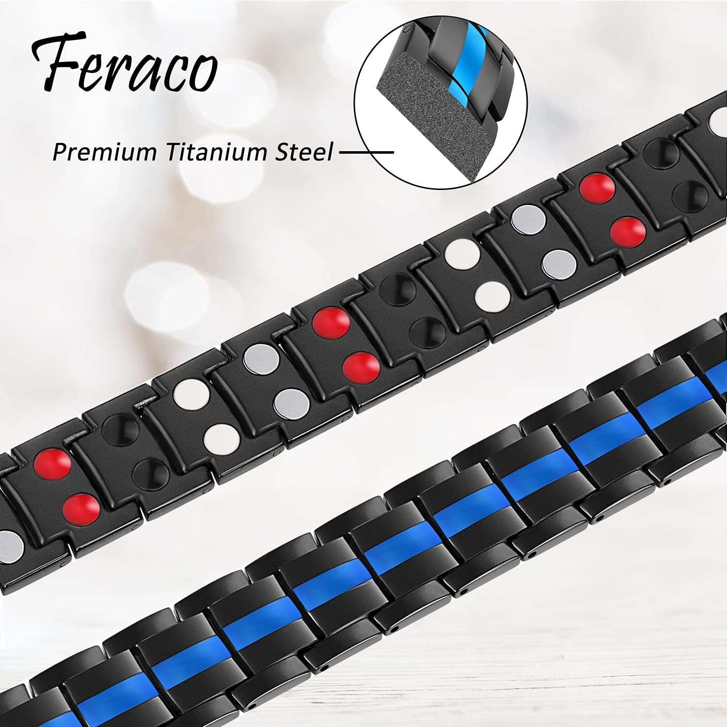 Germanium Infrared negative ion 4 Elements magnetic bracelet