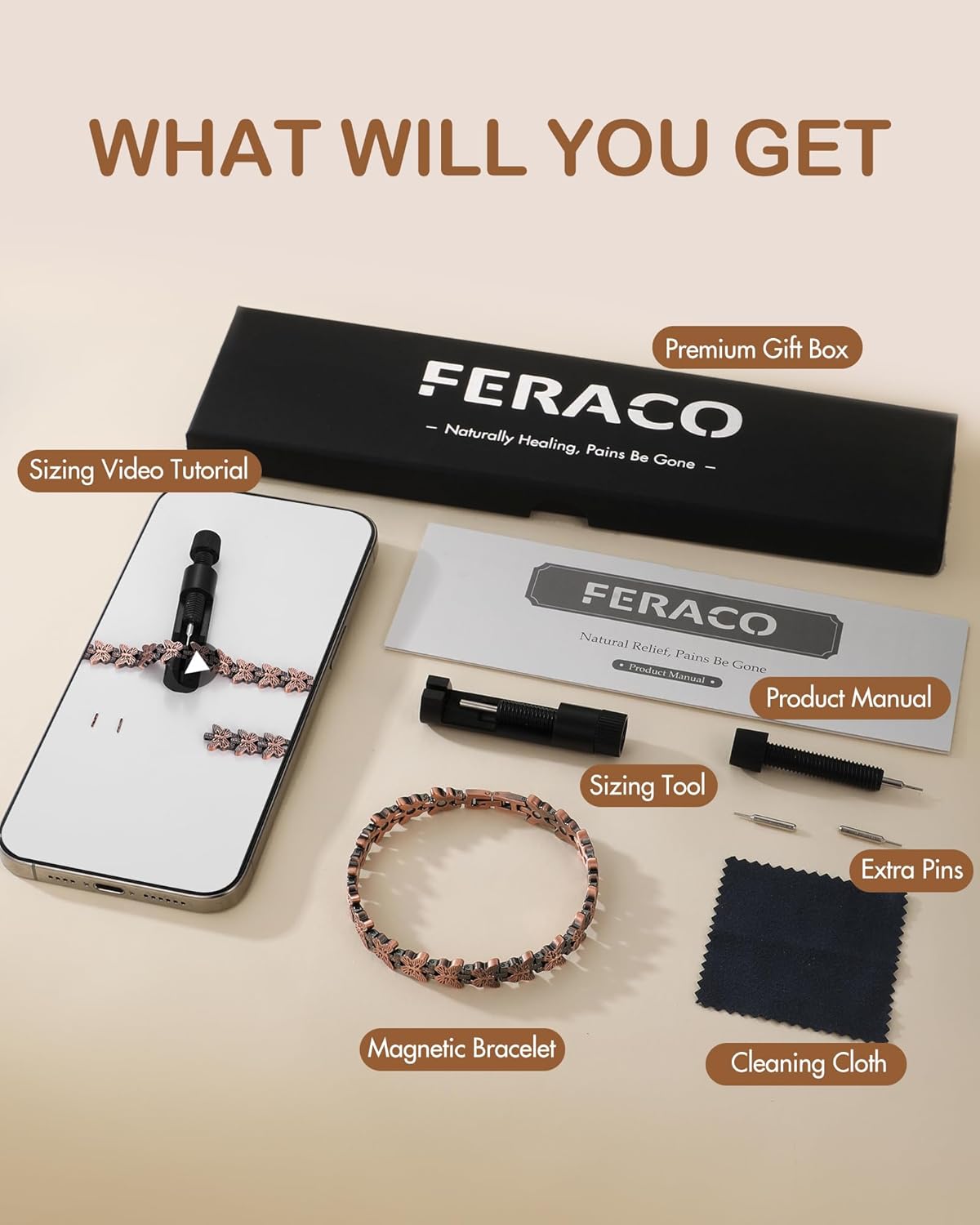 Feraco Pure Copper Bracelets for Women, Ultra Strength Magnetic Copper Bracelet with 3800 Gauss Magnet, Adjustable Jewelry Gift with Butterfly-Engraved
