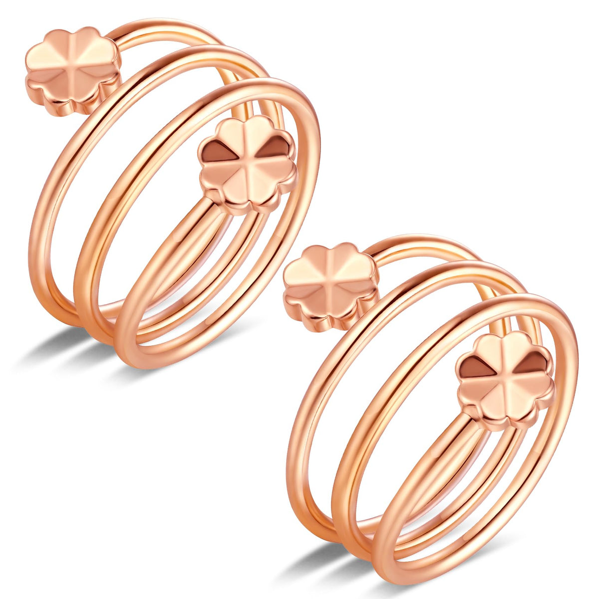 Feraco 2PCS Pure Copper Magnetic Rings for Women with Magnets,Jewelry