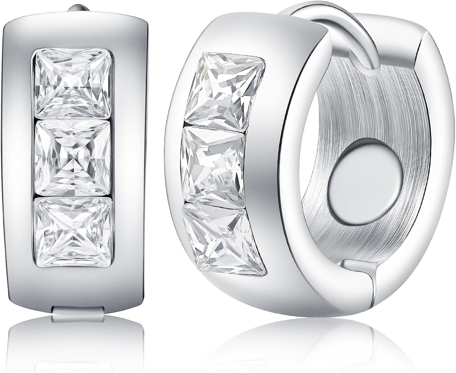 Feraco Magnetic Hoop Earrings for Women with 3500 Gauss Neodymium Magnet, 316L Stainless Steel Magnetic Therapy Jewelry, Ear Acupuncture