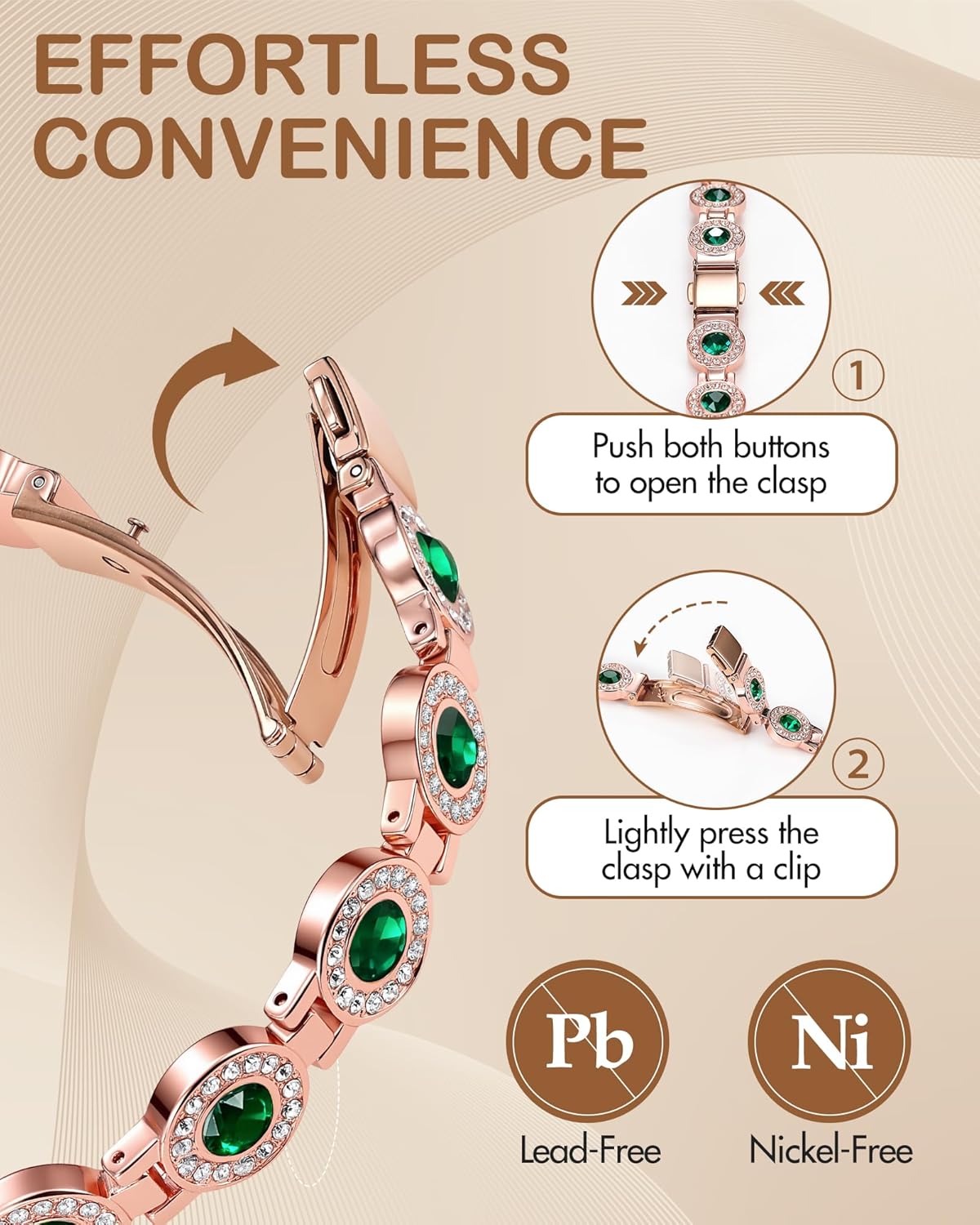 Feraco Pure Copper Bracelets for Women, 4X Ultra Strength Magnetic Bracelet with 3800 Gauss Neodymium Magnets & Dazzling Austrian Cut Crystals Stone, Adjustable Jewelry Gift