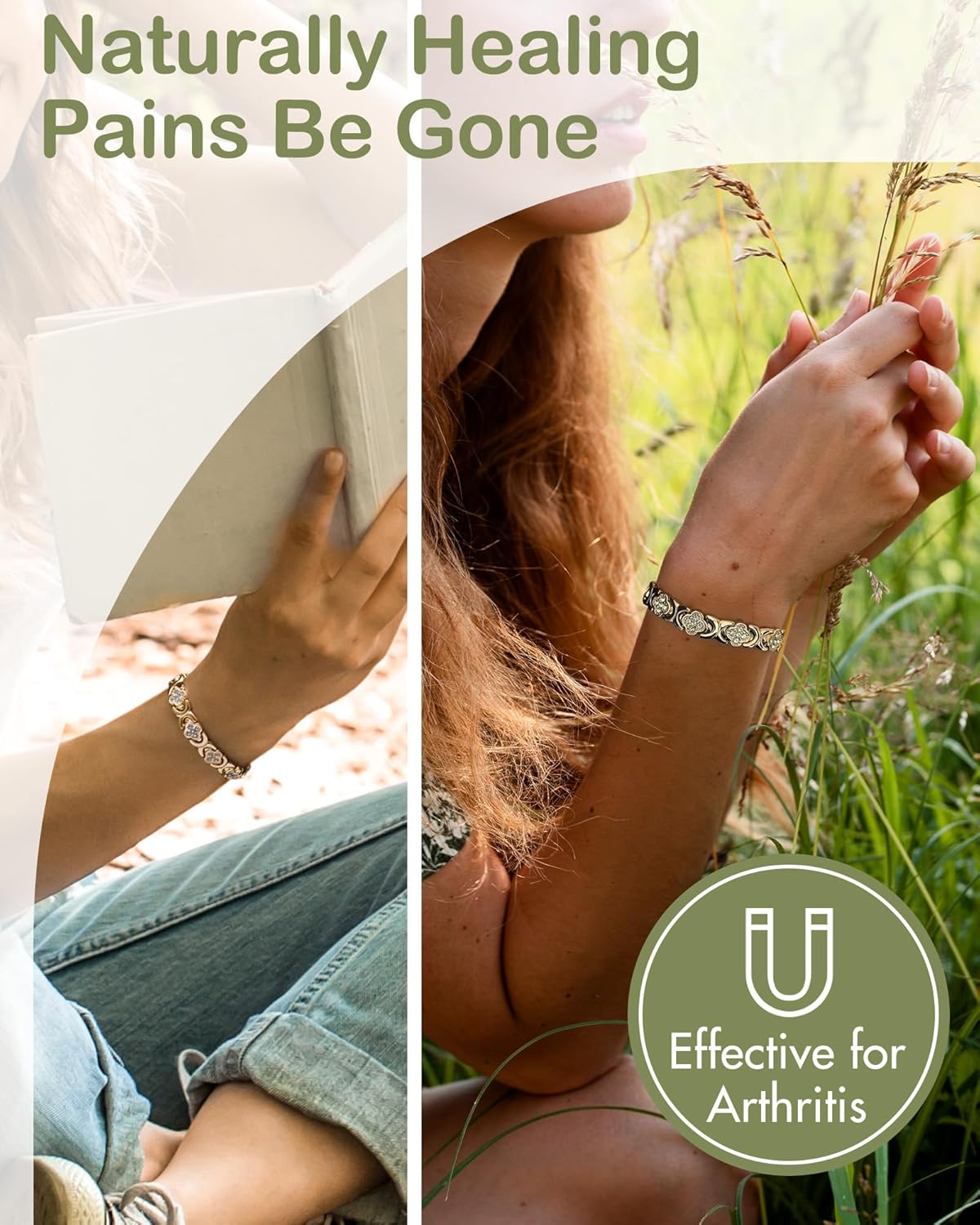 Feraco Magnetic Bracelets for Women with 3800 Gauss Effective Magnets, Stainless Steel Bracelet with Sparkling Zirconia, Infinite Symbol