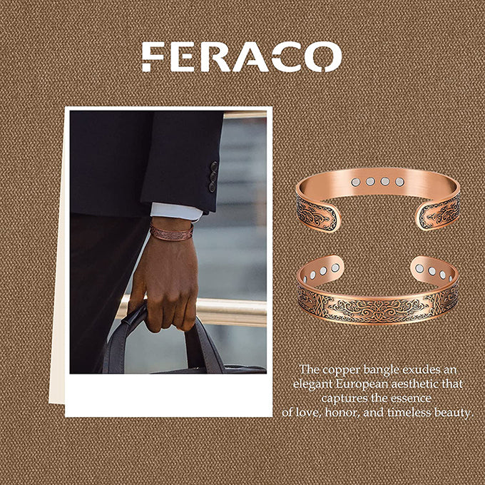Men Wide Copper Bracelet