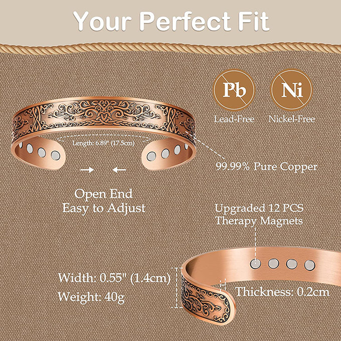 Men Wide Copper Bracelet