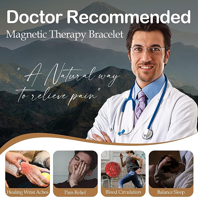 Copper Magnetic Menopause Bracelets with Sparkling Zirconia for Women