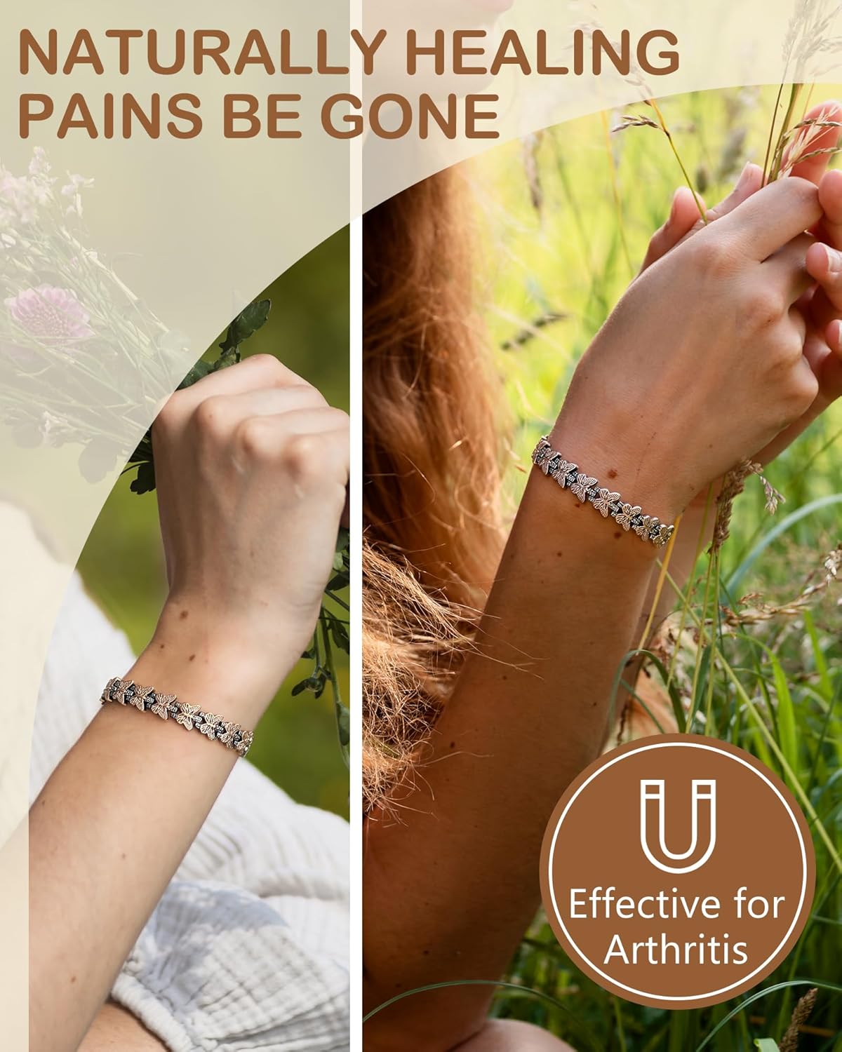 Feraco Pure Copper Bracelets for Women, Ultra Strength Magnetic Copper Bracelet with 3800 Gauss Magnet, Adjustable Jewelry Gift with Butterfly-Engraved
