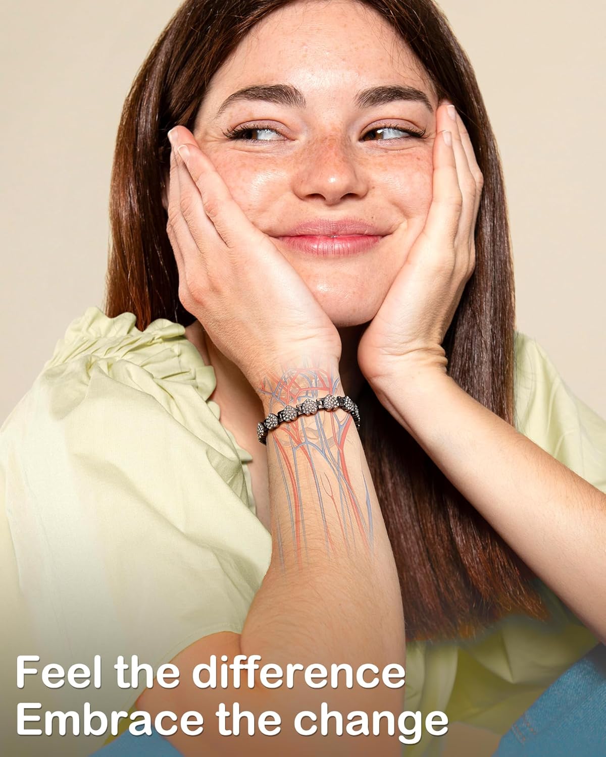 Feraco Copper Bracelets for Women, Ultra Strength Magnetic Bracelet with 3800 Gauss Neodymium Magnets & Dazzling Cubic Zirconia, 99.99% Pure Copper Jewelry Gift, Heart Shape