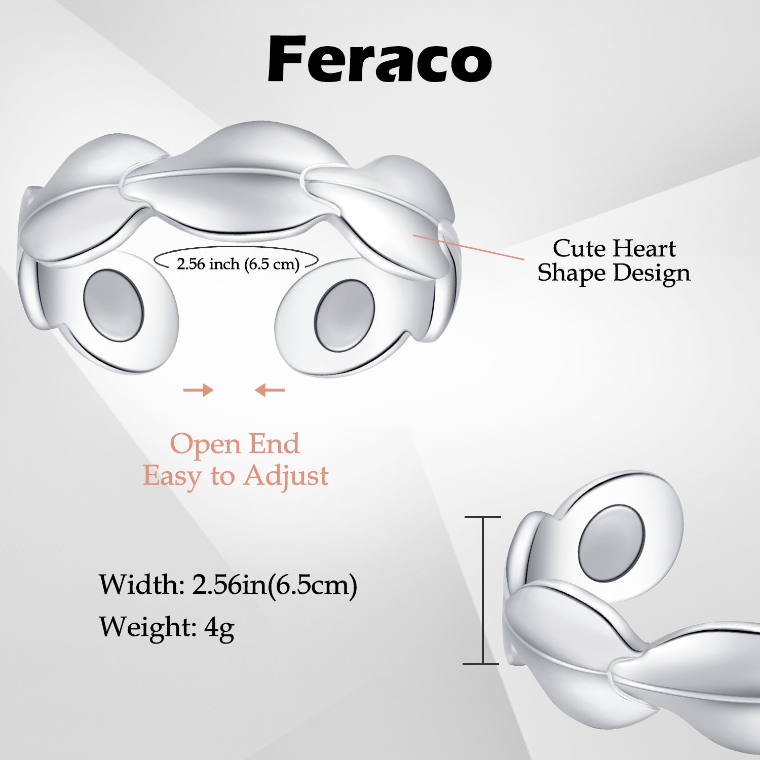 Feather Magnets Copper Rings for Women