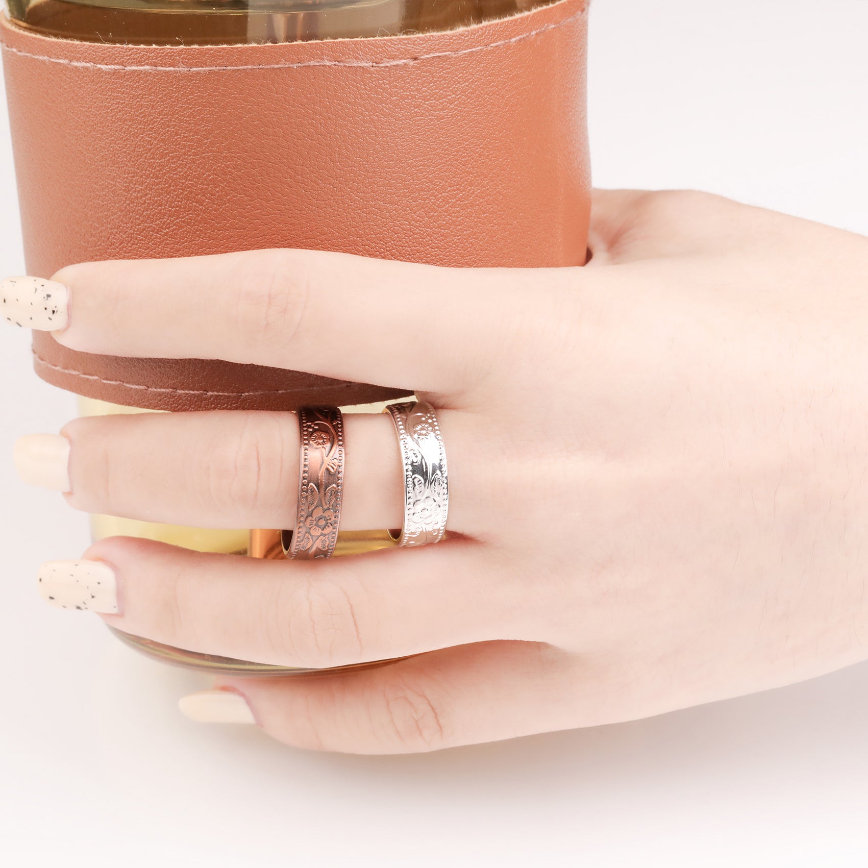 Women's Plum Blossom Magnets Copper Rings