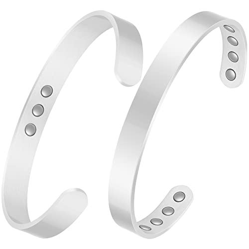 2 Pcs Sleek Copper Magnetic Bracelet with 11 Magnets.
