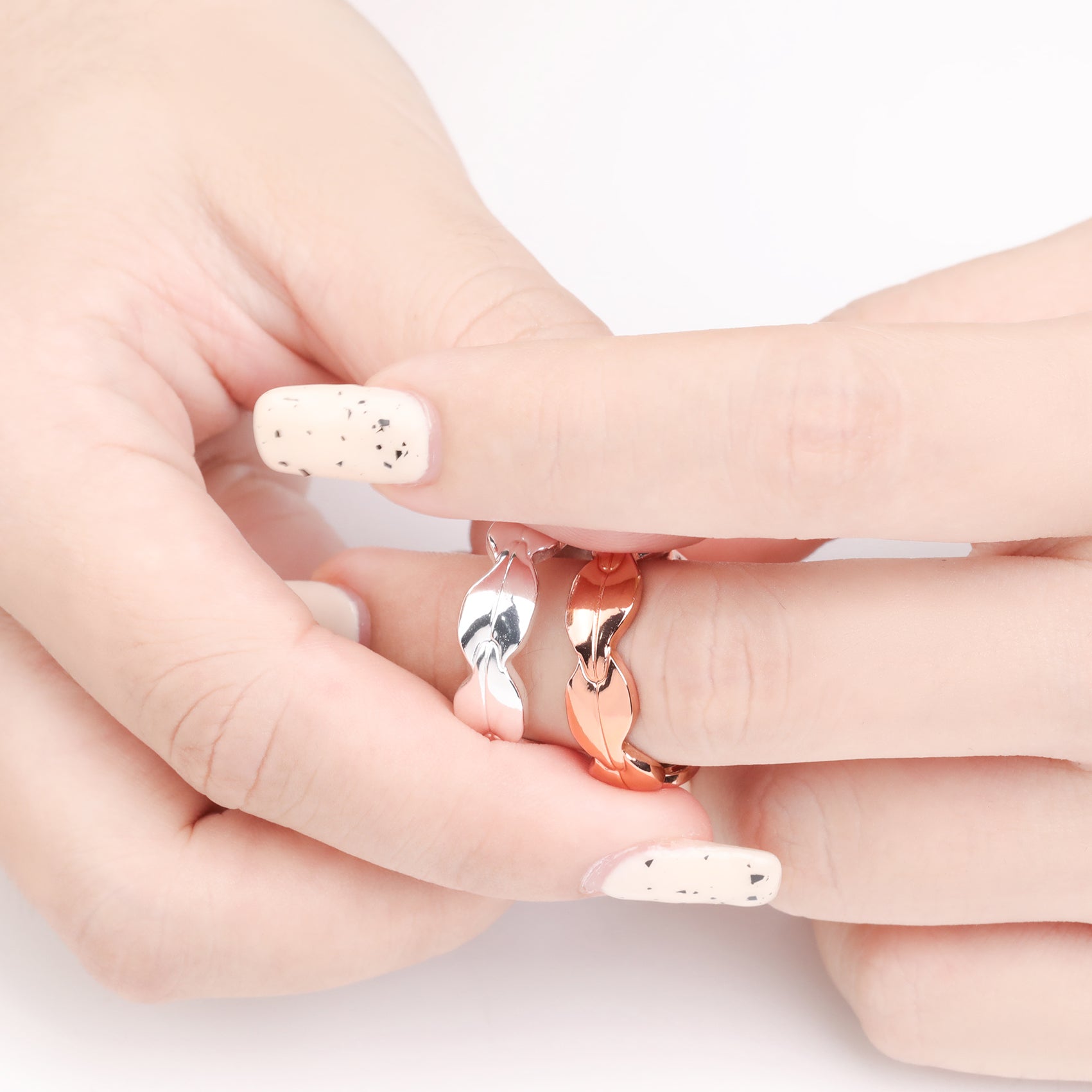 Feather Magnets Copper Rings for Women