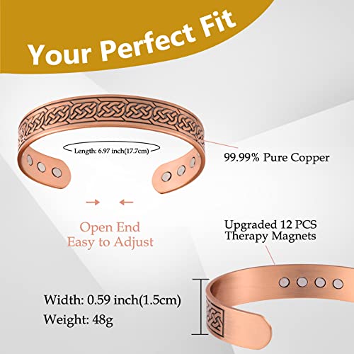 12X Strength Wide Copper Bracelet for Men.