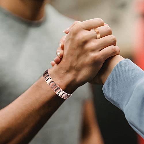 Ultra Strength Pure Copper Men's Magnetic Bracelet+Ring.