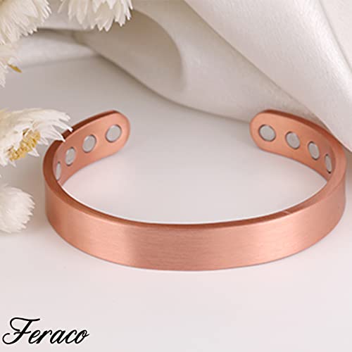 Pure Copper Plain Magnetic Heavyweight Cuff Bracelet for Men.