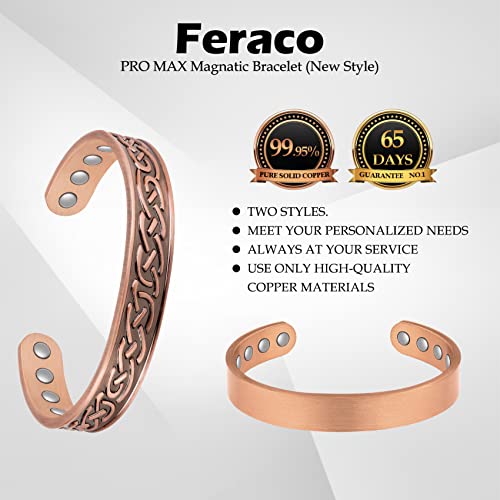 Pure Copper Plain Magnetic Heavyweight Cuff Bracelet for Men.