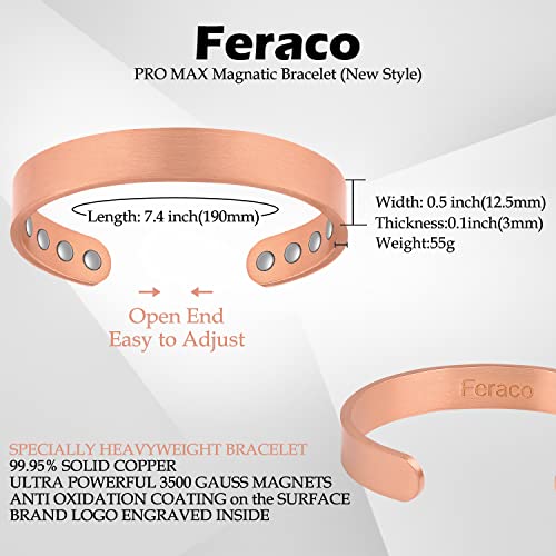 Pure Copper Plain Magnetic Heavyweight Cuff Bracelet for Men.